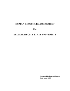 HUMAN RESOURCES ASSESSMENT  For ELIZABETH CITY STATE UNIVERSITY