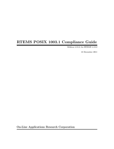 RTEMS POSIX 1003.1 Compliance Guide On-Line Applications Research Corporation 13 December 2011