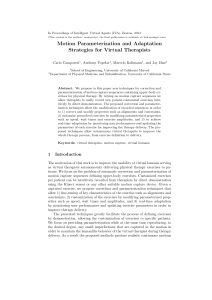 Motion Parameterization and Adaptation Strategies for Virtual Therapists