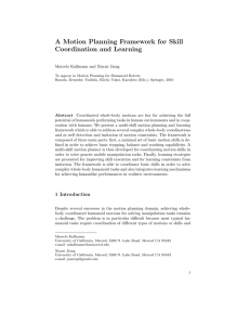 A Motion Planning Framework for Skill Coordination and Learning