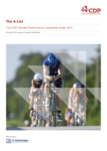 The A List The CDP Climate Performance Leadership Index 2014 Report sponsor
