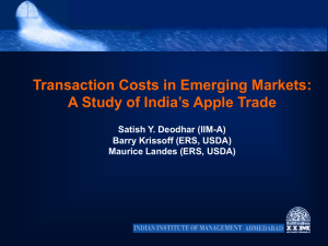 Transaction Costs in Emerging Markets: A Study of India’s Apple Trade