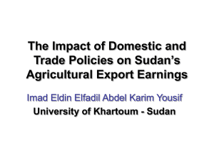 The Impact of Domestic and Trade Policies on Sudan’s Agricultural Export Earnings