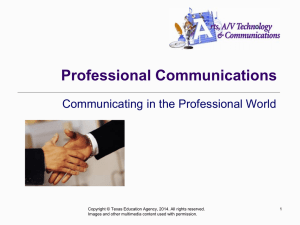 Professional Communications Communicating in the Professional World