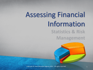 Assessing Financial Information Statistics &amp; Risk Management