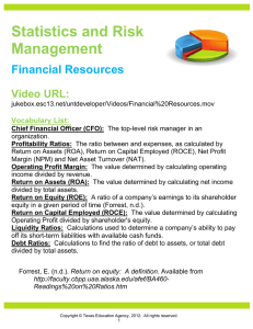 Statistics and Risk Management Financial Resources Video URL: