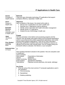 IT Applications in Health Care