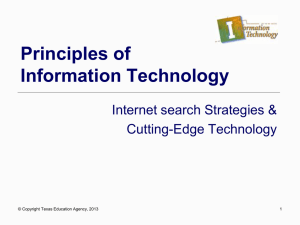 Principles of Information Technology Internet search Strategies &amp; Cutting-Edge Technology