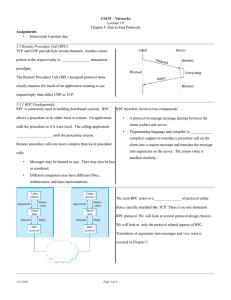 CS475 – Networks Assignments Lecture 19 Chapter 5: End-to-End Protocols