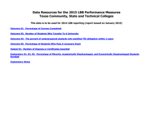 Data Resources for the 2015 LBB Performance Measures