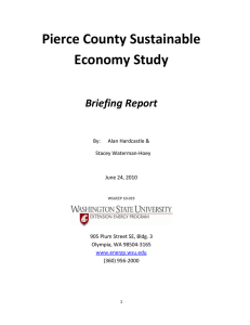 Pierce County Sustainable Economy Study  Briefing Report