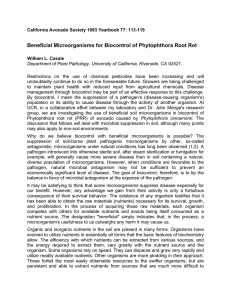 Beneficial Microorganisms for Biocontrol of Phytophthora Root Rot