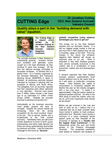 CUTTING Edge  Quality plays a part in the “building demand with