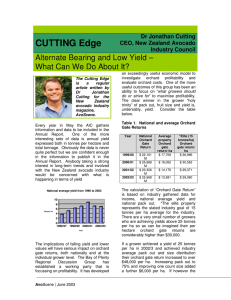CUTTING Edge Alternate Bearing and Low Yield –