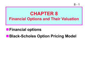 CHAPTER 8  Financial options Black-Scholes Option Pricing Model