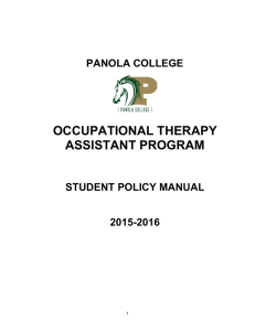 OCCUPATIONAL THERAPY ASSISTANT PROGRAM  PANOLA COLLEGE