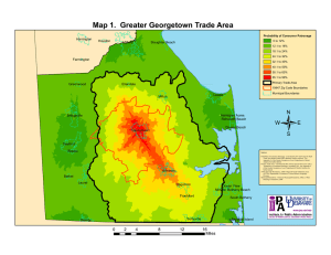 Map 1.  Greater Georgetown Trade Area Harrington Houston Milford