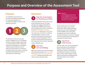 Purpose and Overview of the Assessment Tool Purpose Overview Step One: Preparing for