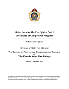 Guidelines for the Firefighter Part I Certificate of Completion Program