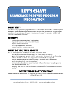 Let’s Chat!  A Language Partner Program Information
