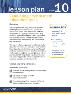 10 lesson plan Evaluating crystal meth education tools