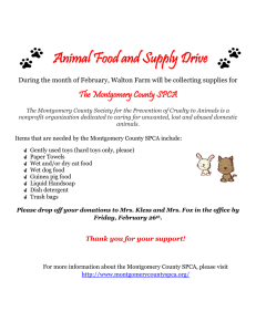 Animal Food and Supply Drive The Montgomery County SPCA