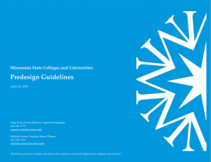 Predesign Guidelines Minnesota State Colleges and Universities  April 26, 2016