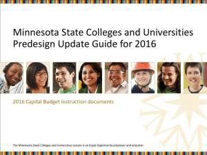 Minnesota State Colleges and Universities Predesign Update Guide for 2016