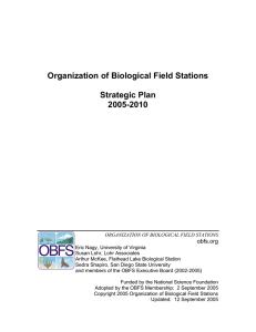 Organization of Biological Field Stations  Strategic Plan 2005-2010