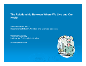 The Relationship Between Where We Live and Our Health
