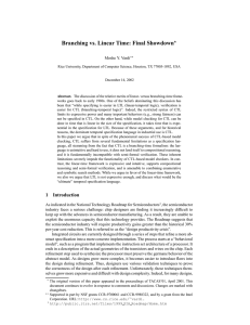 Branching vs. Linear Time: Final Showdown ⋆ Moshe Y. Vardi