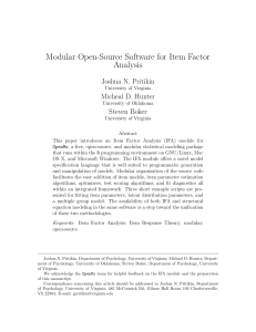 Modular Open-Source Software for Item Factor Analysis Joshua N. Pritikin Micheal D. Hunter