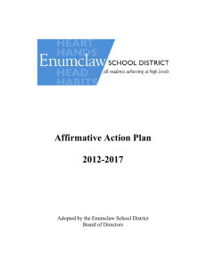 Affirmative Action Plan  2012-2017 Adopted by the Enumclaw School District