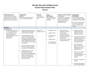 Thunder Mountain Middle School School Improvement Plan 2014-15