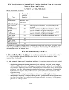 UNC Supplement to the State of North Carolina Standard Form... Between Owner and Designer