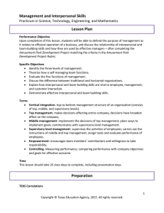 Management and Interpersonal Skills Lesson Plan