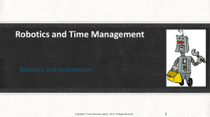 Robotics and Time Management Robotics and Automation 1 