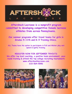 Aftershock Lacrosse is a nonprofit program athletes from across Pennsylvania.