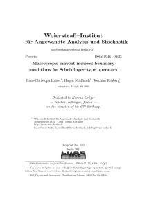 Weierstraß–Institut f¨ ur Angewandte Analysis und Stochastik Macroscopic current induced boundary