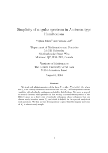 Simplicity of singular spectrum in Anderson type Hamiltonians
