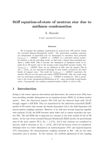 Sti¤ equation-of-state of neutron star due to antikaon condensation K. Miyazaki