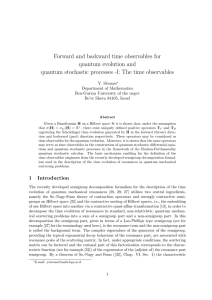 Forward and backward time observables for quantum evolution and