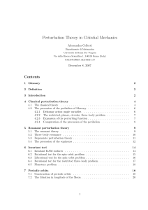 Perturbation Theory in Celestial Mechanics Alessandra Celletti