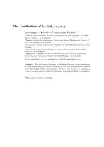 The distribution of landed property Pavel Exner , Petr ˇ Seba