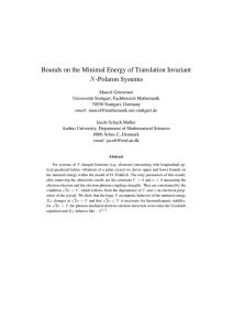 Bounds on the Minimal Energy of Translation Invariant N -Polaron Systems