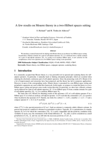 A few results on Mourre theory in a two-Hilbert spaces... S. Richard and R. Tiedra de Aldecoa