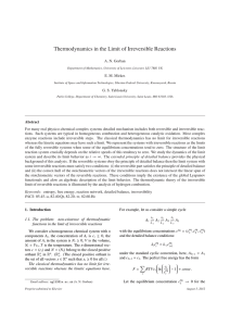 Thermodynamics in the Limit of Irreversible Reactions A. N. Gorban