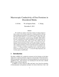 Macroscopic Conductivity of Free Fermions in Disordered Media J.-B. Bru