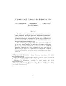 A Variational Principle for Permutations Richard Kenyon Daniel Kr´ al’