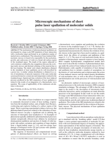 Microscopic mechanisms of short pulse laser spallation of molecular solids e. leveugle